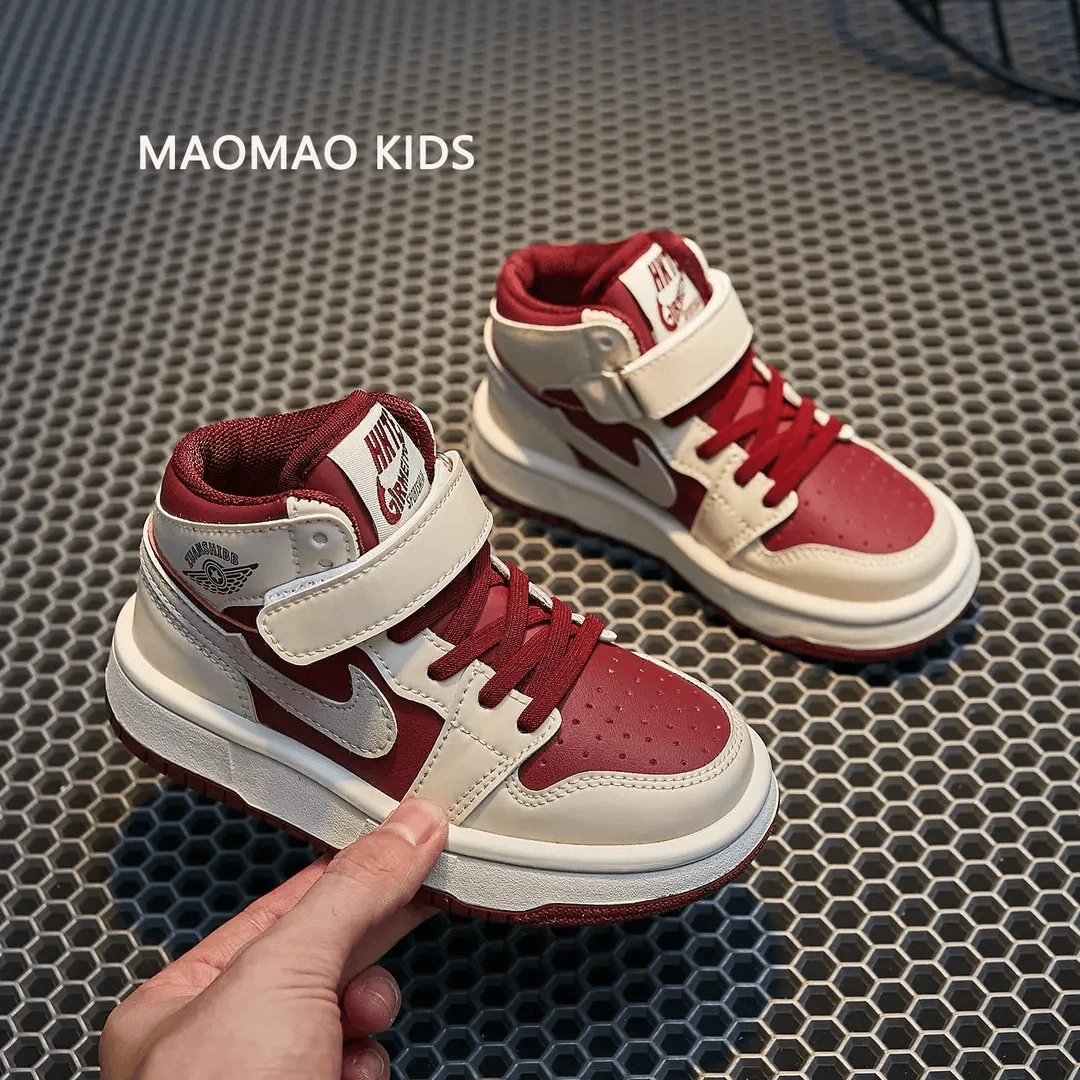 巴拉AJ童鞋夜光运动鞋女童2025年新款春季高帮篮球鞋儿童鞋子板鞋