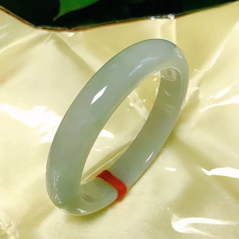 非金属珐琅手镯 天然打磨 手镯女款手饰冰清贵妃镯绿色送朋友妈妈