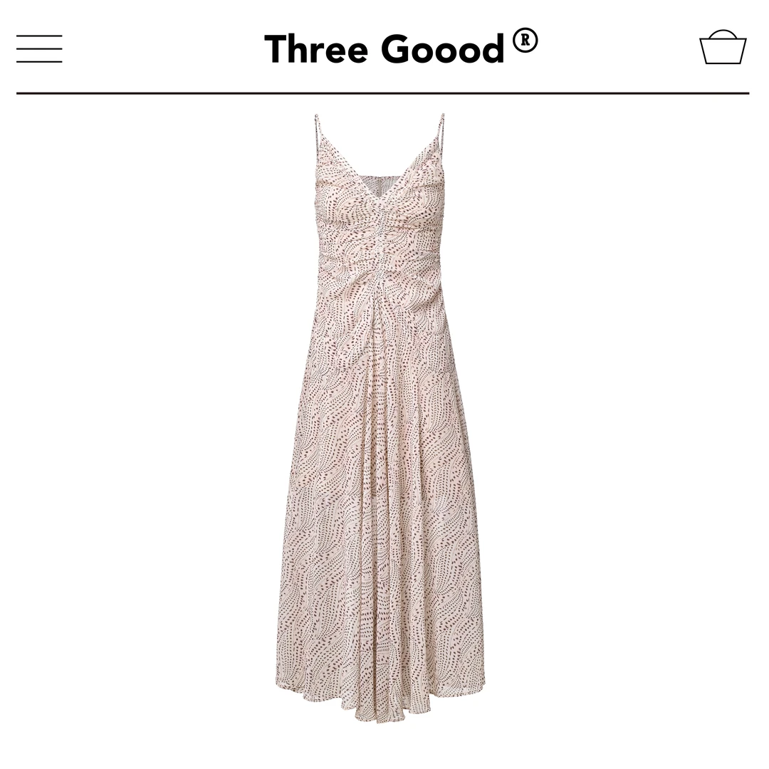 THREE GOOOD/三吉【放价了】南屏晚钟度假风吊带连衣裙 SQ231173