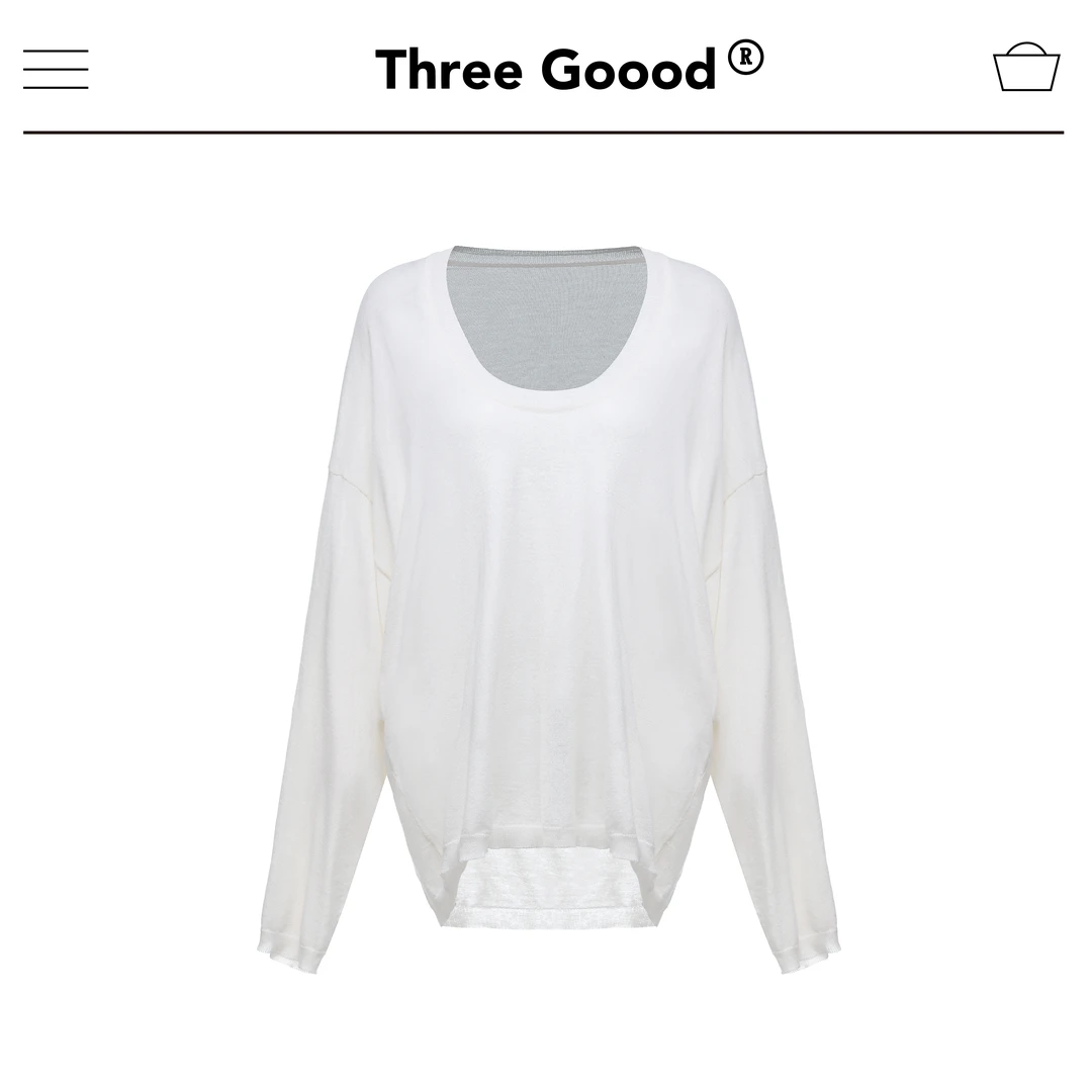 THREE GOOOD/三吉 显瘦优雅风U领打底罩衫 ZZ230042