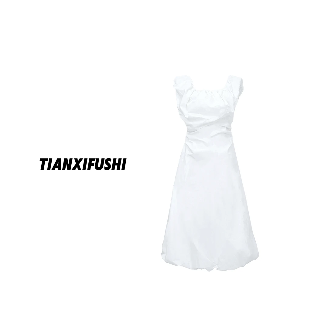 《年终放价》一字肩花苞连衣裙GQ0024-C