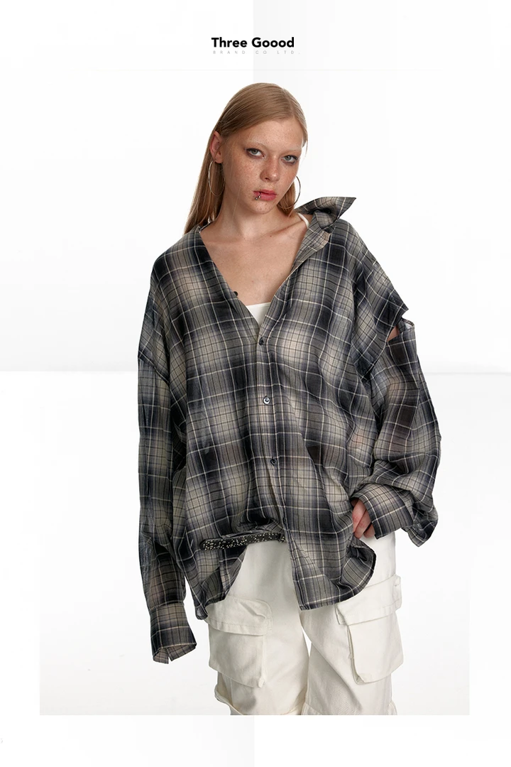 THREE GOOOD/三吉《年终放价》格子衬衫 SC240684