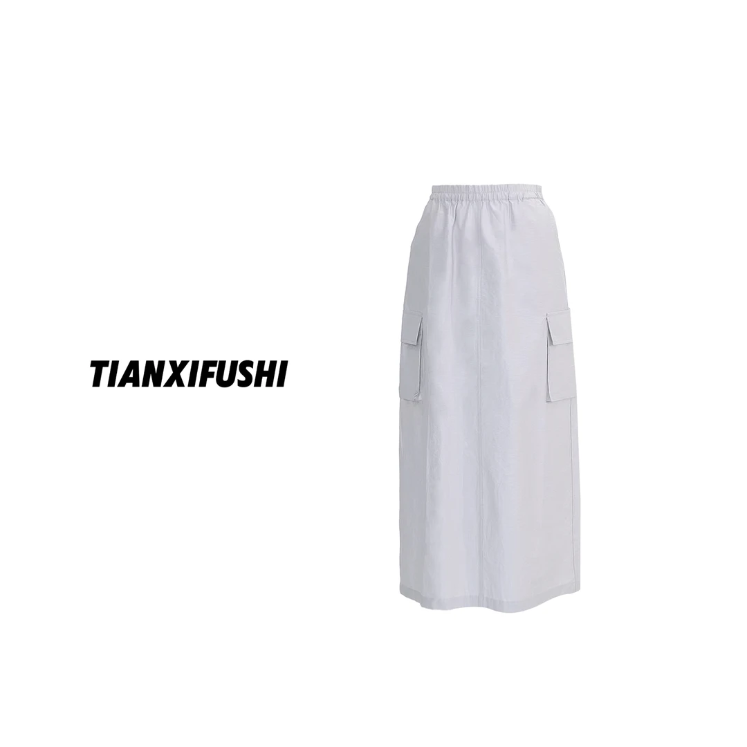 《年终放价》开叉大口袋半裙GB0008-C