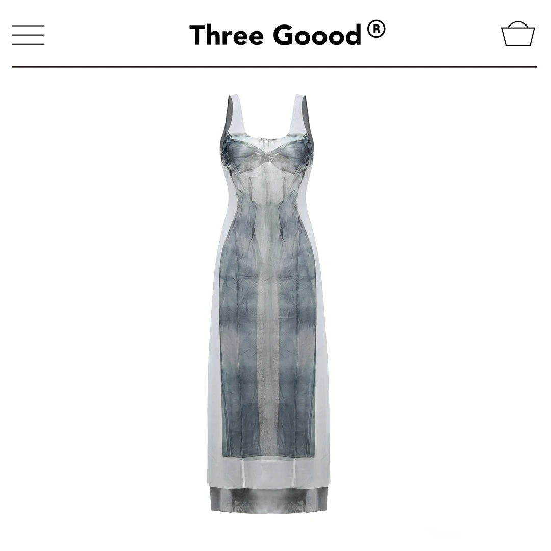 THREE GOOOD/三吉 【年末放价】“档案系列”设计师网纱裙 SQ220549