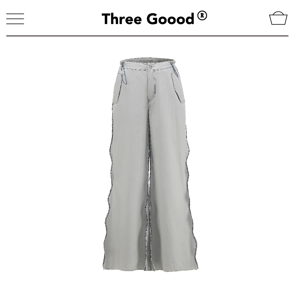 THREE GOOOD/三吉《年终放价》夏日波浪行工装裤 SK230442