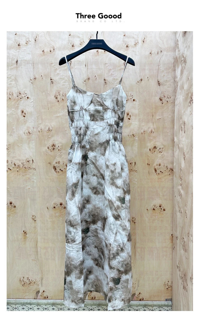 THREE GOOOD/三吉《放价了》新中式吊带连衣裙 DQ240102