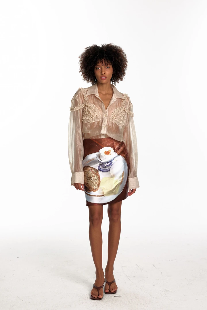 THREE GOOOD/三吉【放价了】贩卖时光中长定位印花半裙 SQ240782