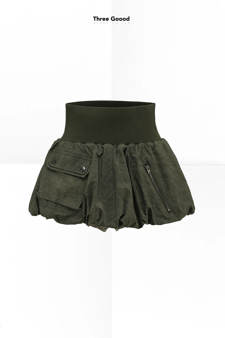 THREE GOOOD/三吉《年终放价》街头复古风水洗灯绒裙 SQ240434