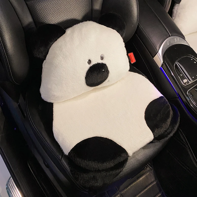熊猫团子汽车坐垫冬季毛绒可爱女神款保暖单个冬天加热座椅座垫女
