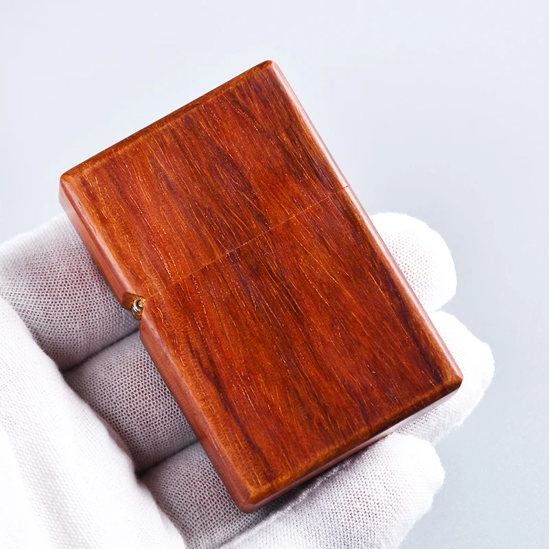 小叶紫檀木质打火机刻字红木男私人订制老式实木头手工定制作火机
