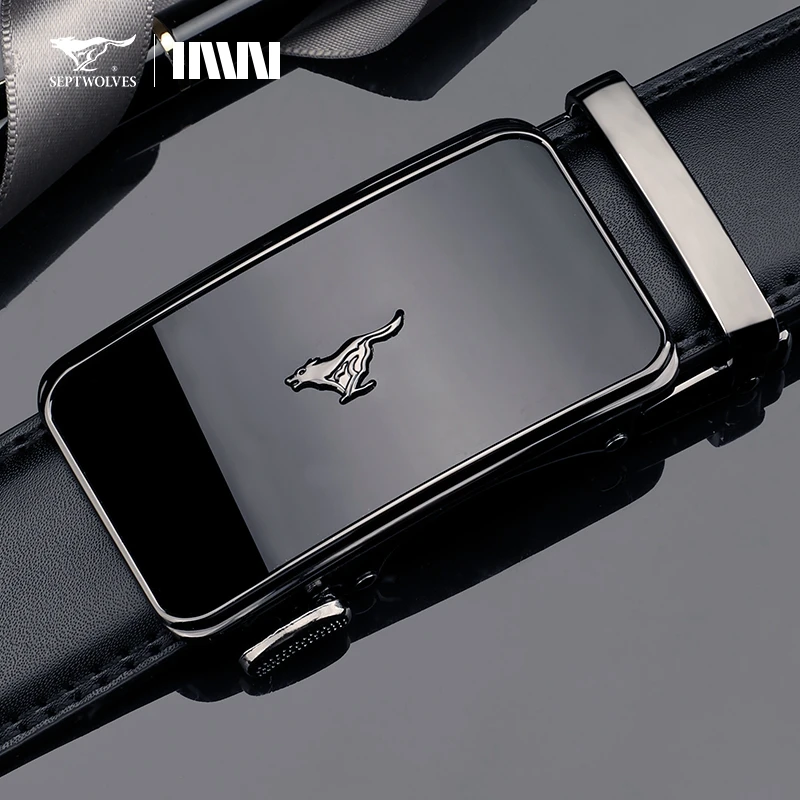 七匹狼时尚男士自动扣款2025新款裤腰带男款男孩休闲黑色腰带正品