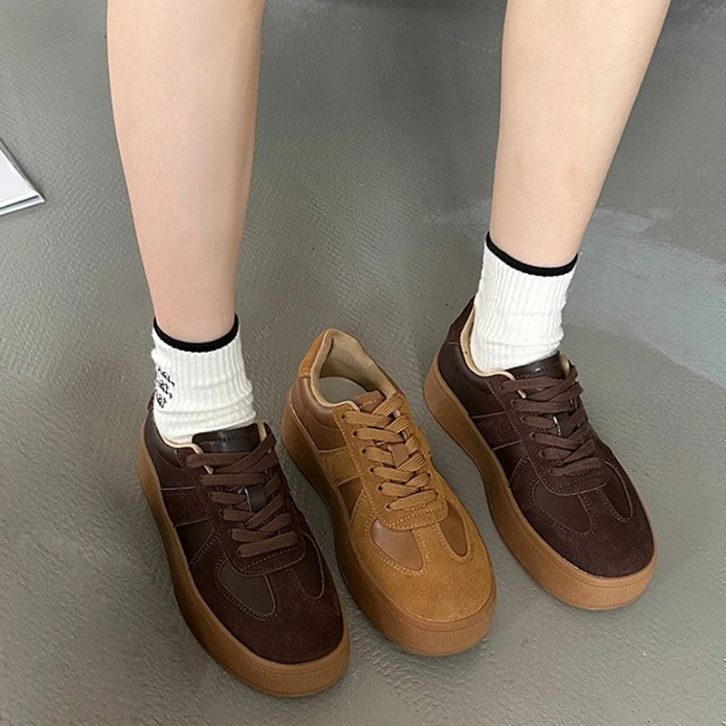 【起司】德训鞋女2024秋季新款厚底复古百搭运动休闲板鞋潮鞋