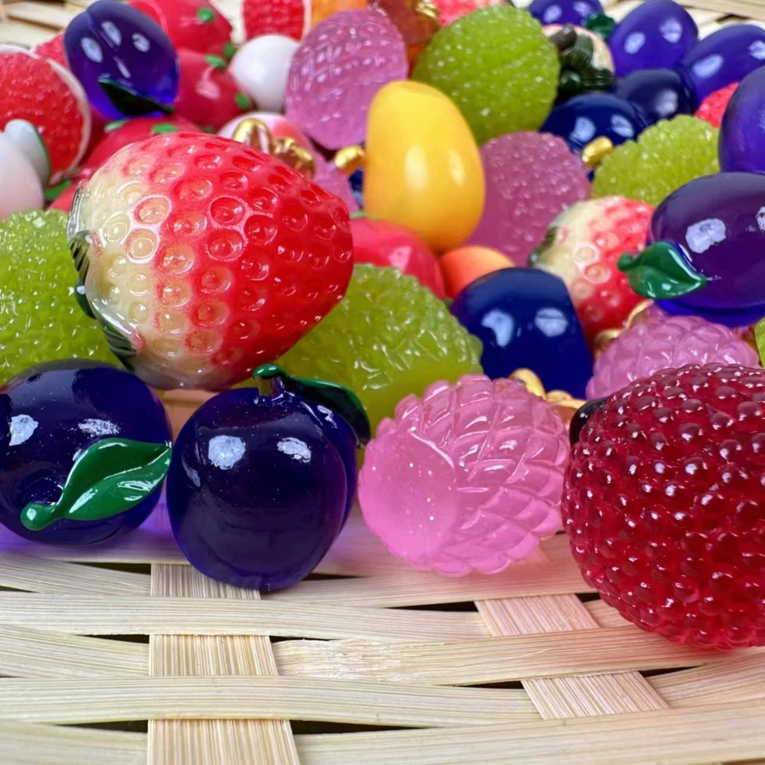 【直播复制单】经典树脂可爱夜光水果对对碰创意DIY玩具摆件