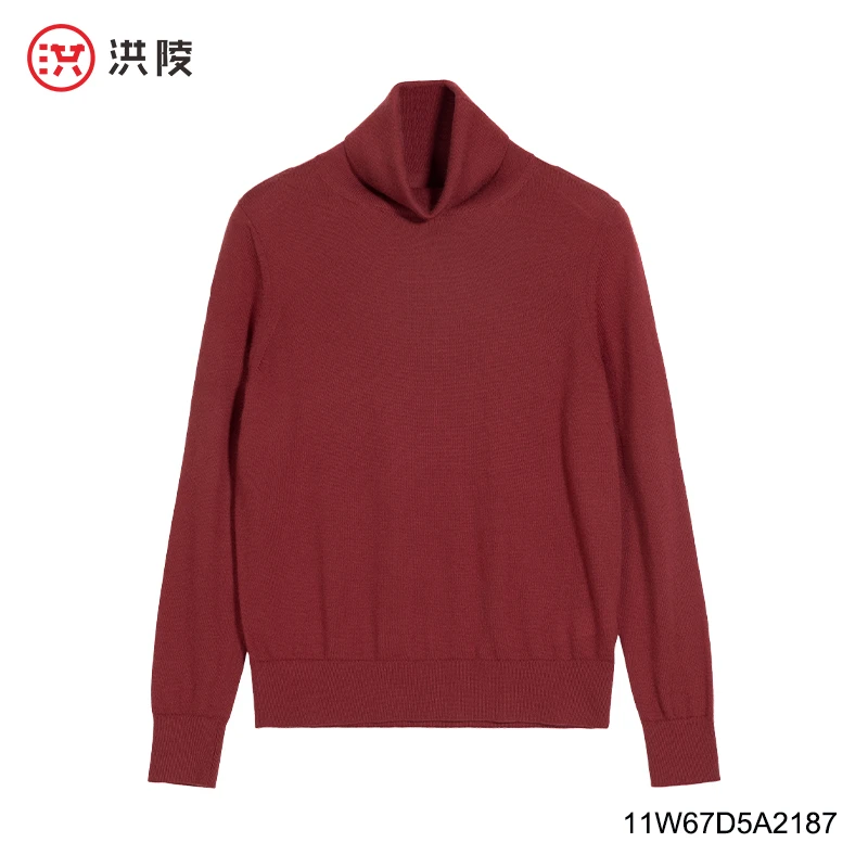 洪陵【NO退NO换·锤子款】超精纺68支精纺两翻领山羊绒衫女2187