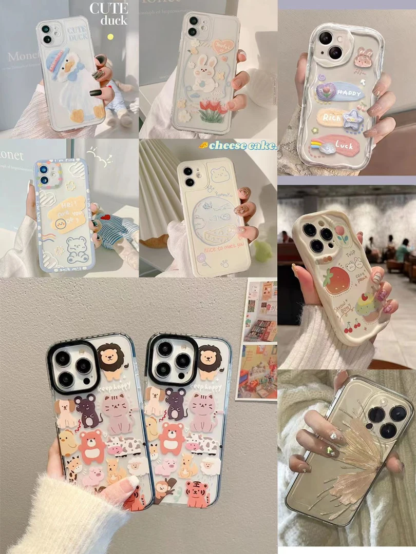 C小熊可爱情侣少女透明防摔ins卡通
