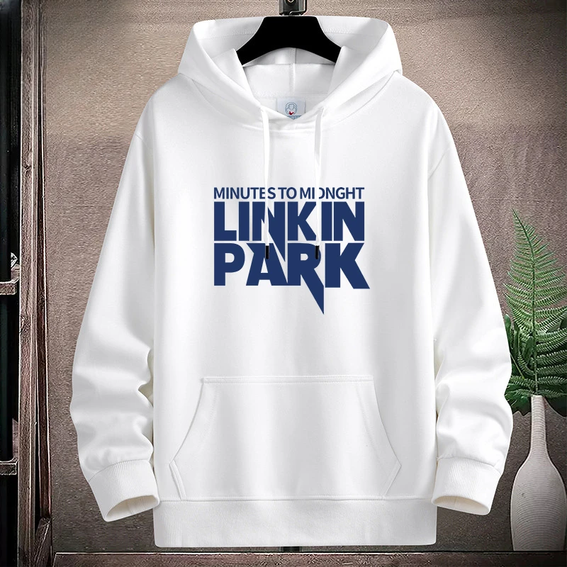 DIANRUO/殿若卫衣男加绒厚款宽松休闲情侣连帽衫学生字母印花外套