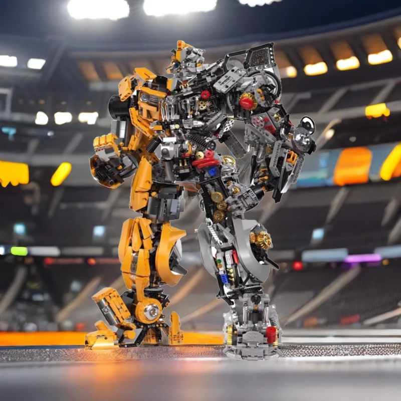 K盒子半透视大黄蜂积木拼插高达机甲成人高难度模型男孩玩具礼物