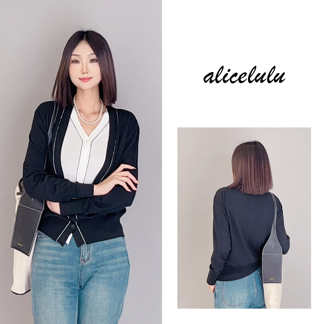 6 ALICE “优雅二重奏”毛衣 层次拼接 柔糯丝滑 S1034328T