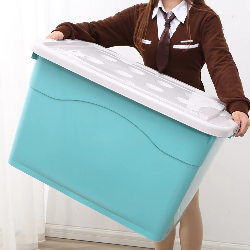 加厚超大收纳箱透明搬家箱子家用衣服衣物书本收纳盒大容量储物盒