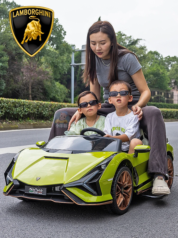 亲子兰博基尼儿童电动车四轮汽车可遥控跑车小孩宝宝可坐人玩具车