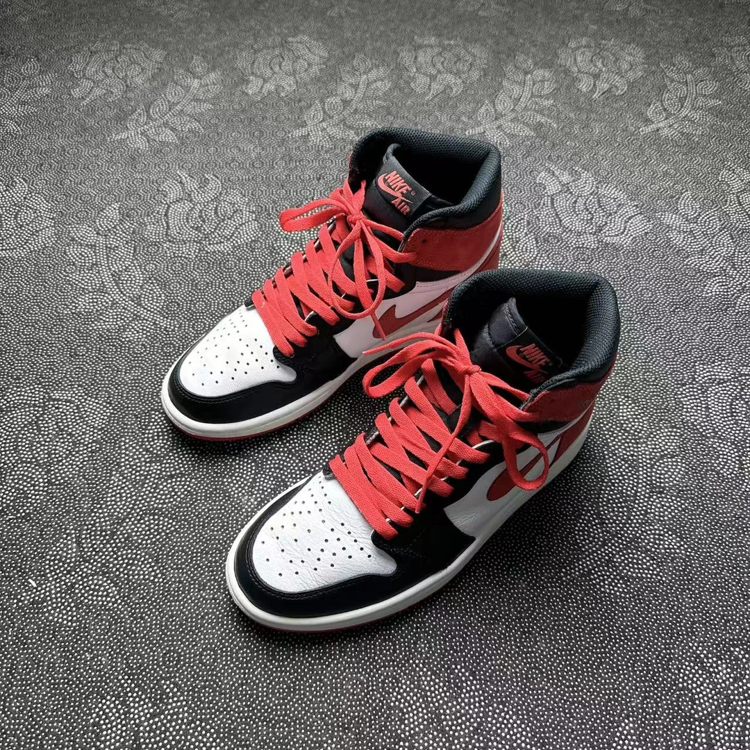 40码板鞋 AJ1 High 六冠王黑红 95新配盒