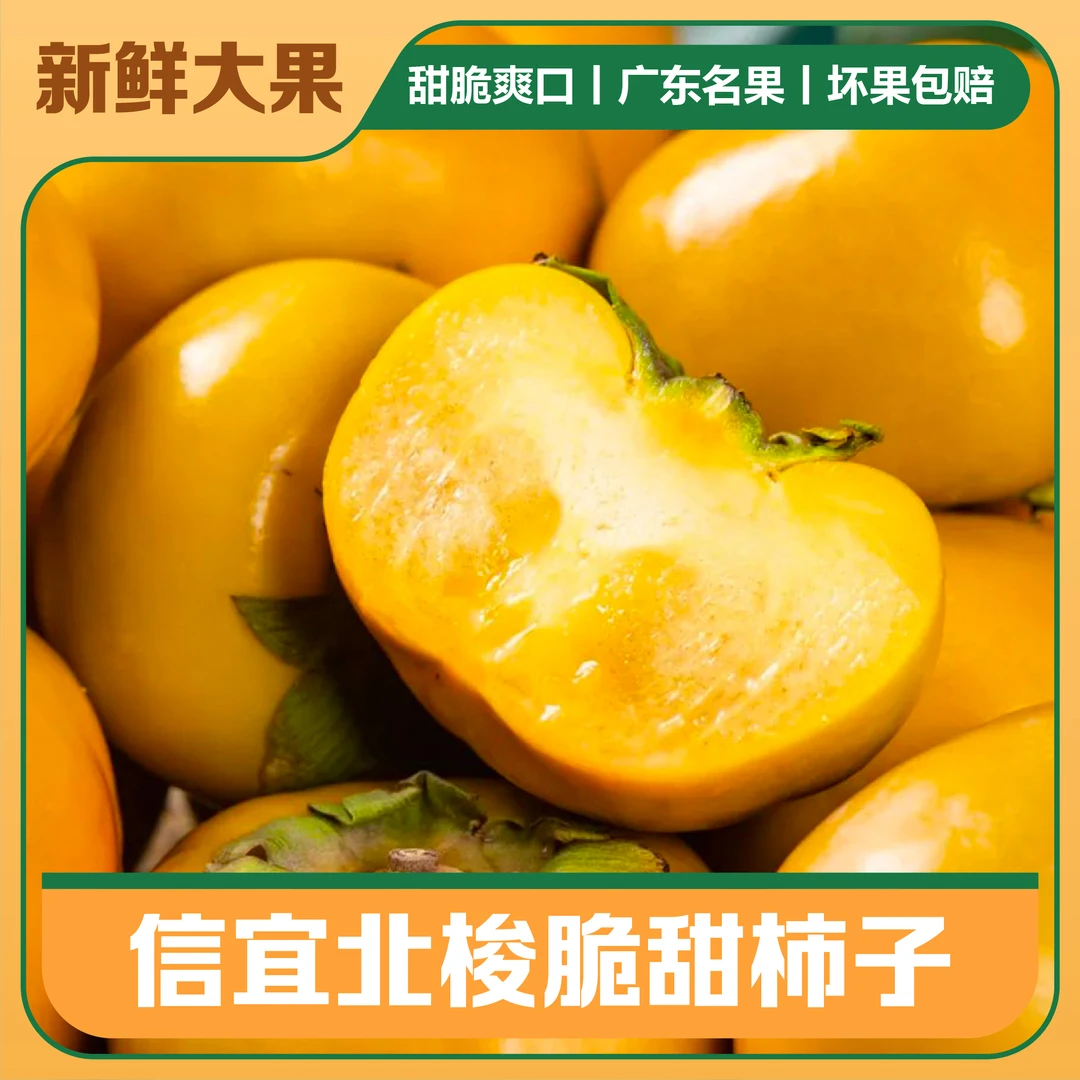 【新鲜大果】现摘现发广东信宜大成北梭柿脆甜无涩孕妇水果包邮