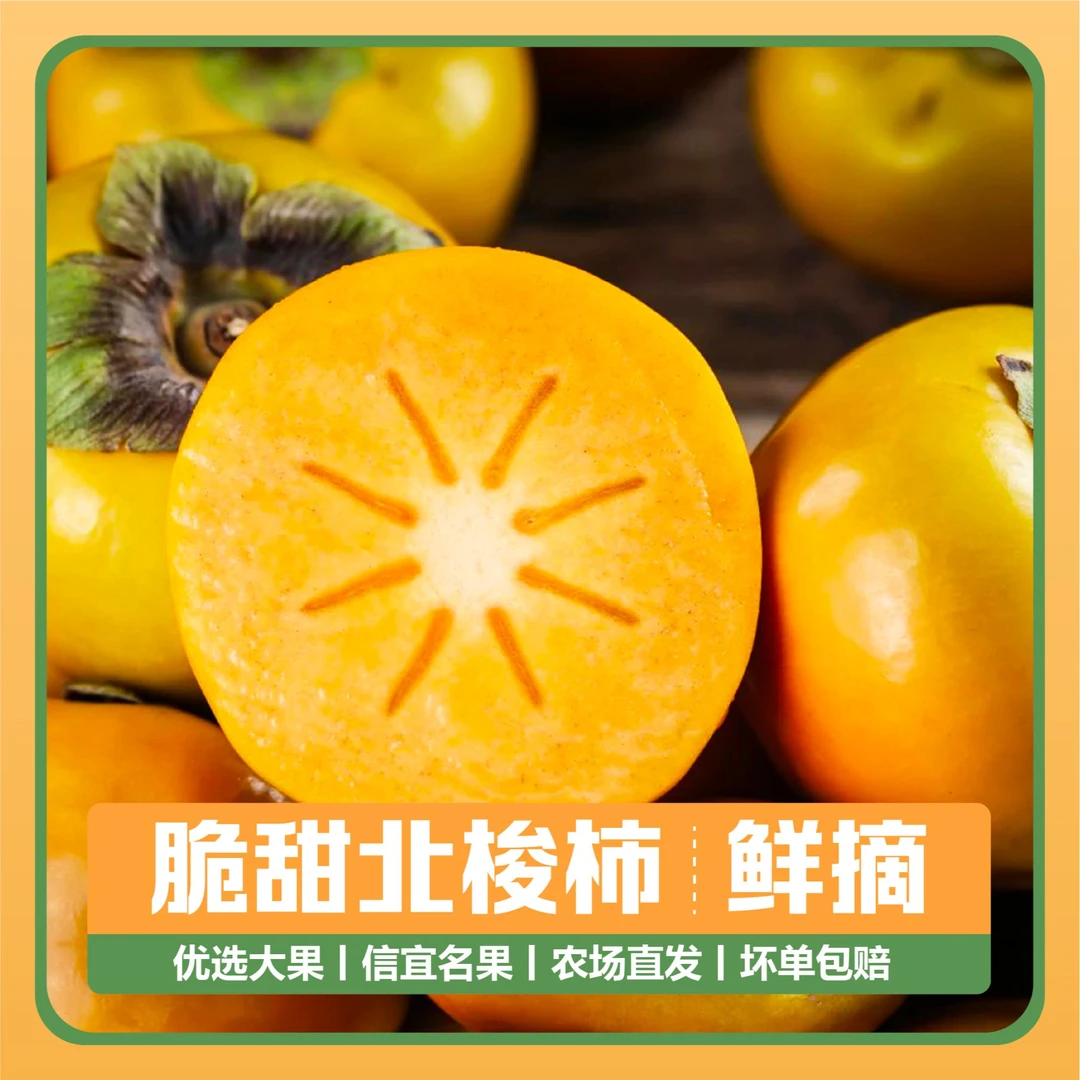 【优选现发】新鲜大果广东信宜大成北梭柿脆甜爽口无涩孕妇水果包邮