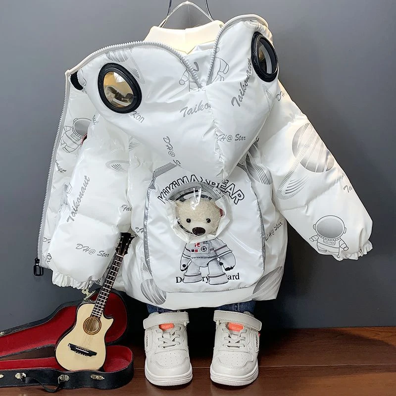 小男童冬装加厚羽绒服2023新款儿童装洋气宝宝三防免洗外套潮冬季