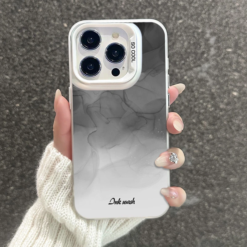 水墨灰适用全型号苹果/华为/小米/vivo/三星oppo荣耀创意保护套