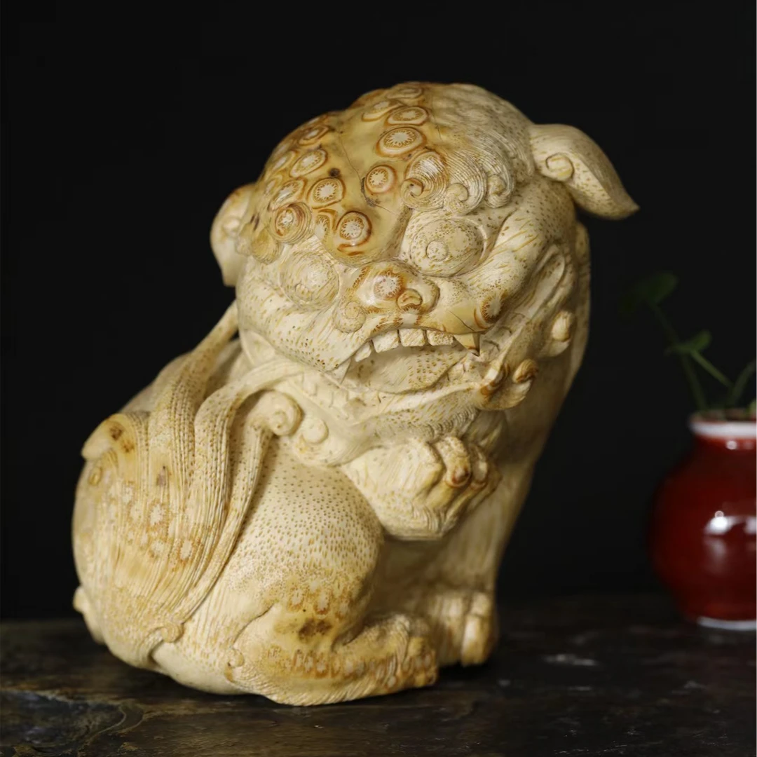 手工竹根雕狮子国风摆件文玩文房匠心非遗手工作