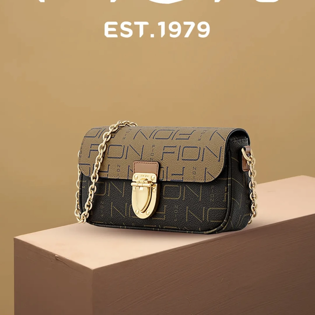 Fion/菲安妮小方包 复古链条斜挎女～ 包新款时尚通勤腋下单肩包