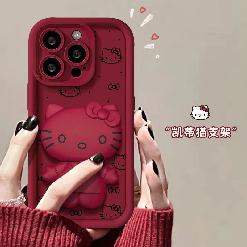 猫咪支架天眼阶梯苹果华为vivo女oppo小米iPhone15promax手机壳