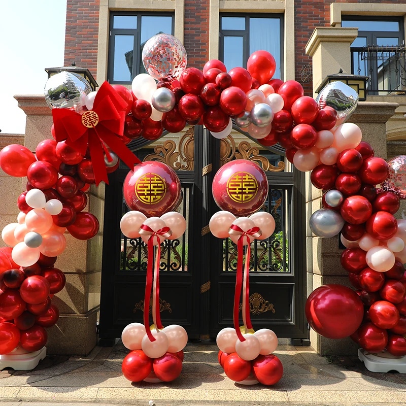 气球拱门装饰订婚装饰室外婚庆用品结婚门口汽球支架婚礼现场布置