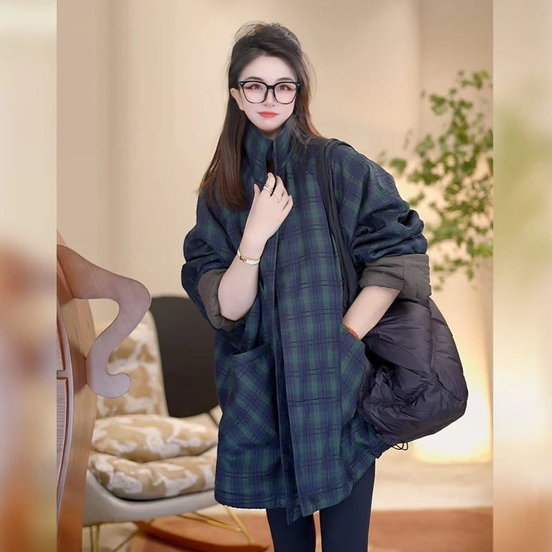 Linda姐高端线【苏格兰暖冬】秋冬高奢气质格子棉服外套AW4WMF0252
