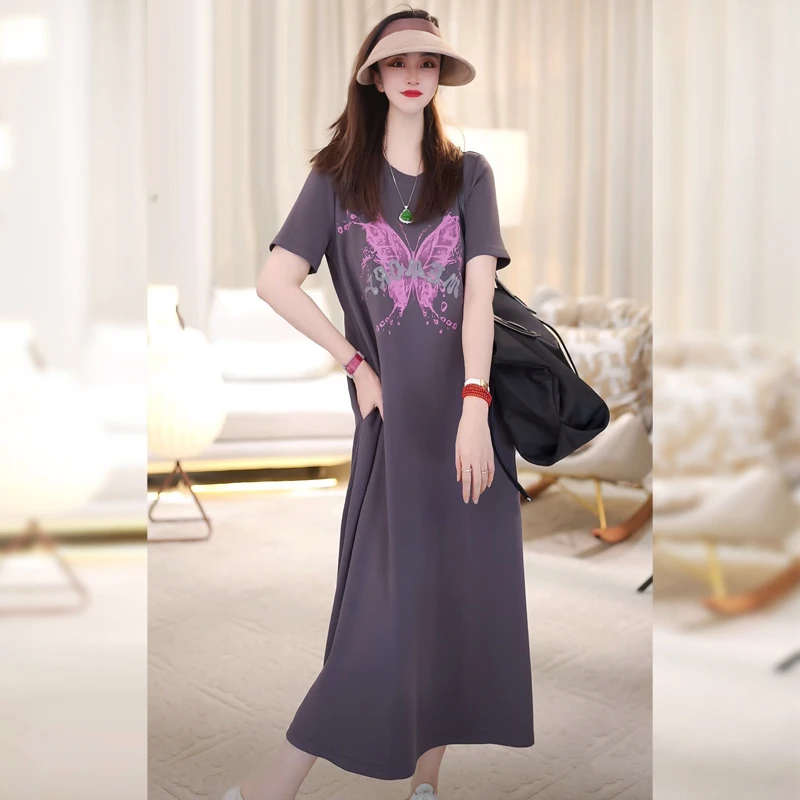 【Linda姐高端线】夏季新款气质高档蝴蝶T恤裙连衣裙AS4LJS2058