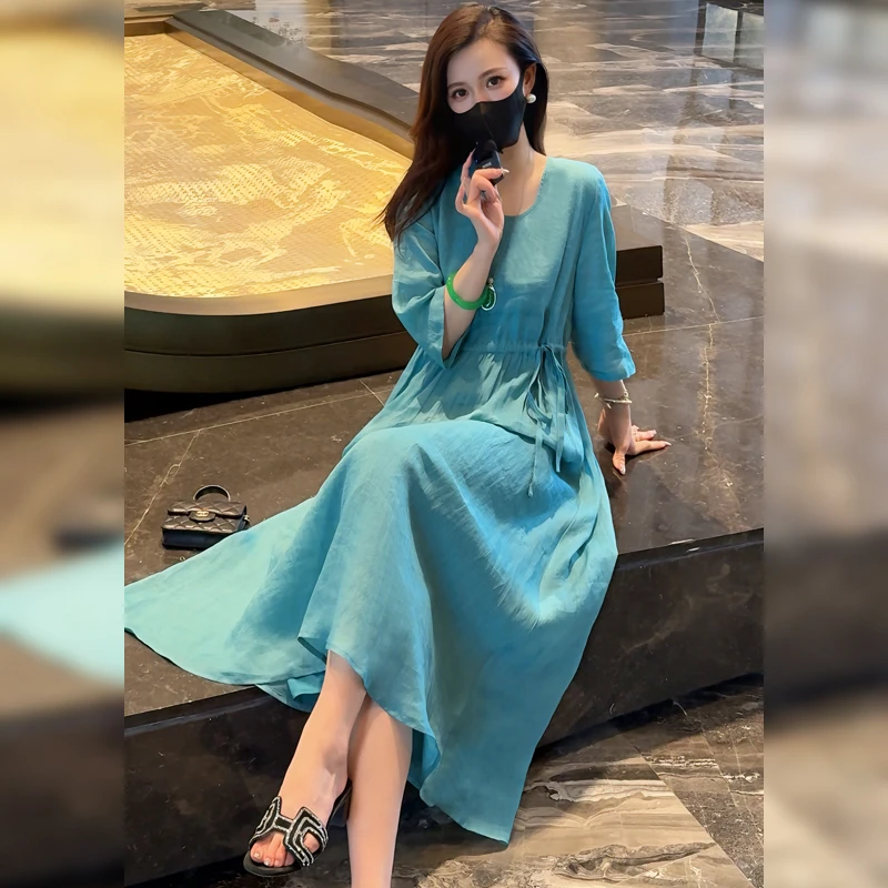 大福专属【尤莱特】夏季新款高档宽松连衣裙AS4LJS2076