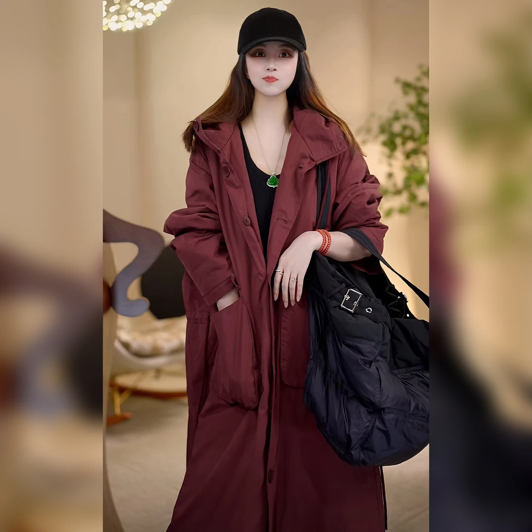 【Linda姐高端线】秋冬气质高档休闲宽松连帽棉服外套AW4WMF0096