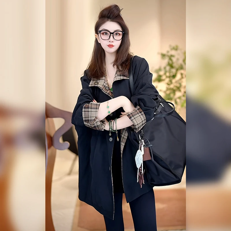 【Linda姐高端线】新款时尚高档气质双面穿风衣短外套AW4WDW0606