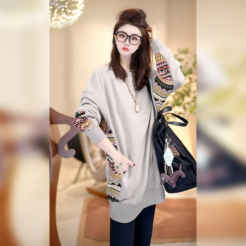 【Linda姐高端线】秋冬新款时尚高档气质色织圆领卫衣AA5SWY0067