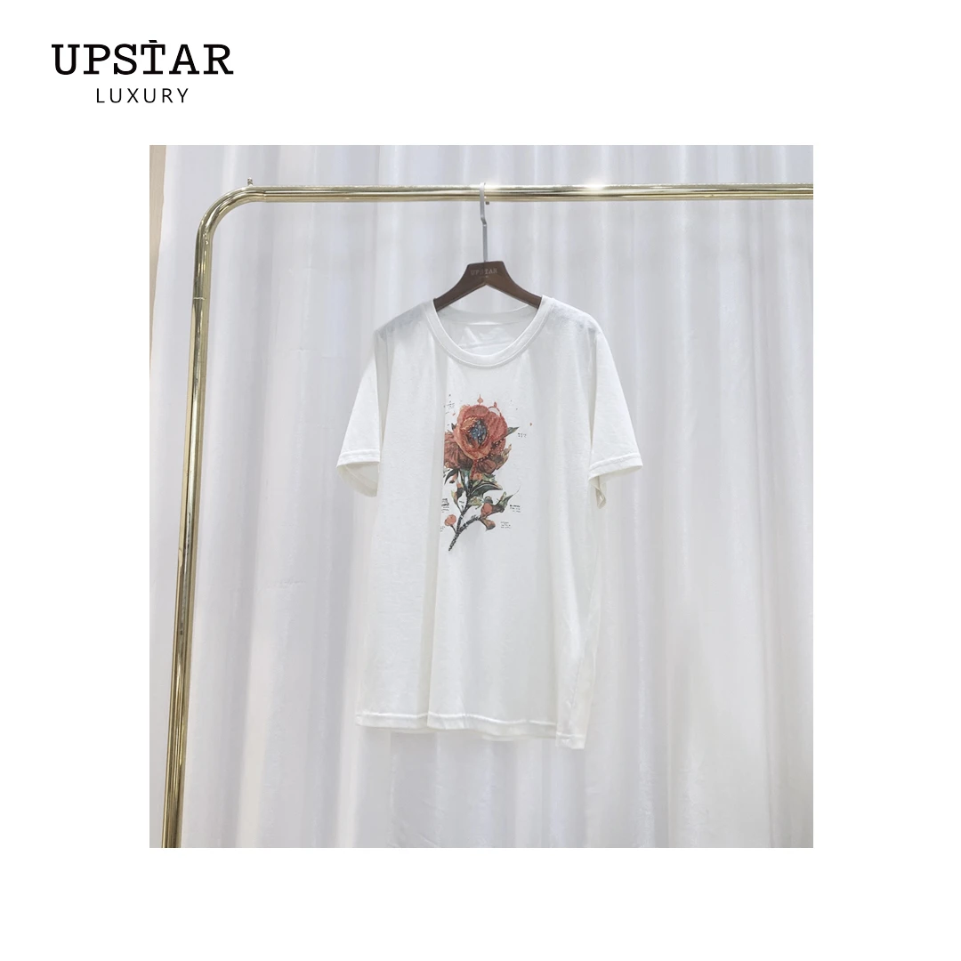 【Linda姐高端线】夏季新款时尚气质玫瑰短袖上衣T恤AA4STX0522