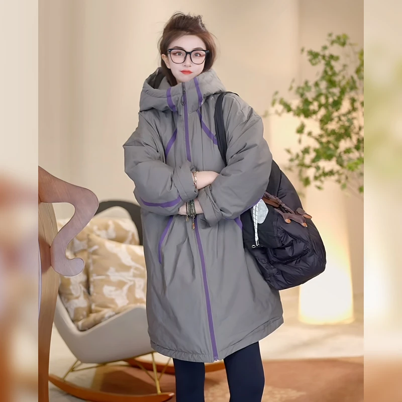 Linda姐高端线【巴恩风潮】秋冬气质双面穿连帽棉服外套AW4WMF0425