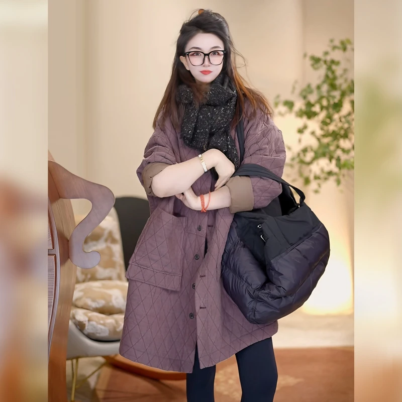 【Linda姐高端线】秋冬时尚复古高奢气质休闲棉服外套AW4WMF0201