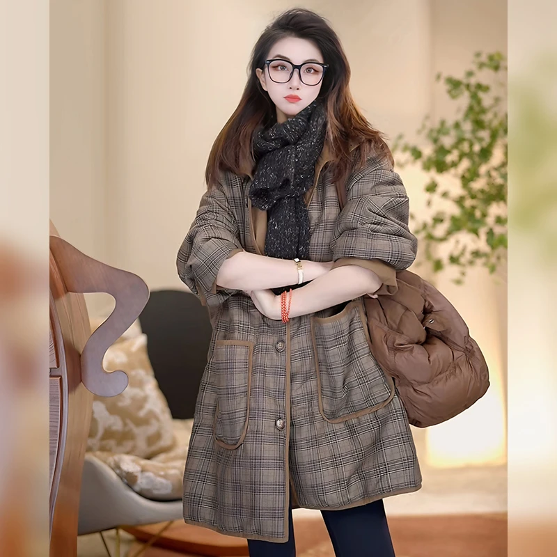 Linda姐高端线【秋冬必备】高级复古慵懒双面穿棉服外套AW4WMF0294