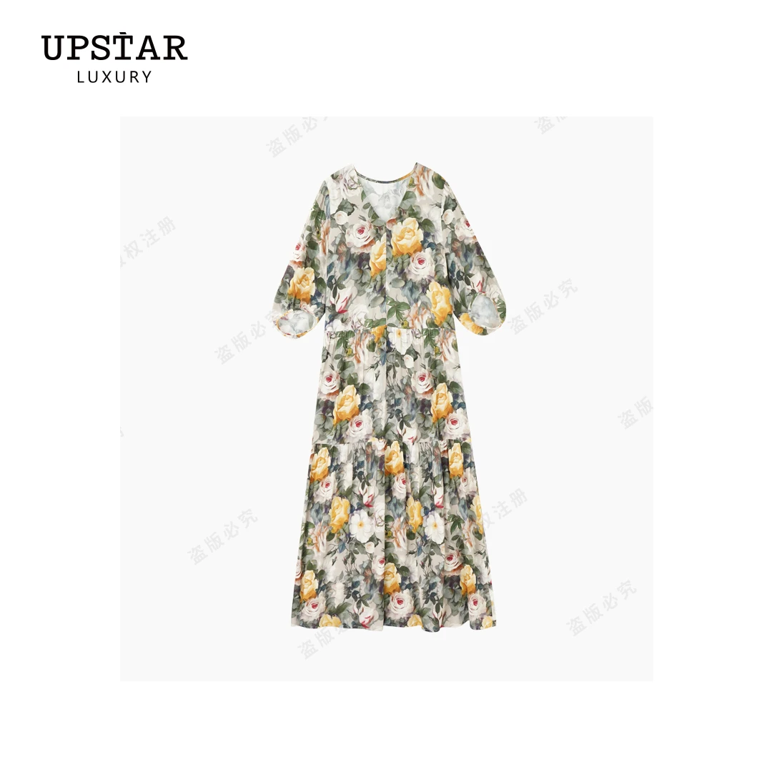 【Linda姐高端线】新款时尚气质轻奢玫瑰花连衣裙子AS4LYH0679