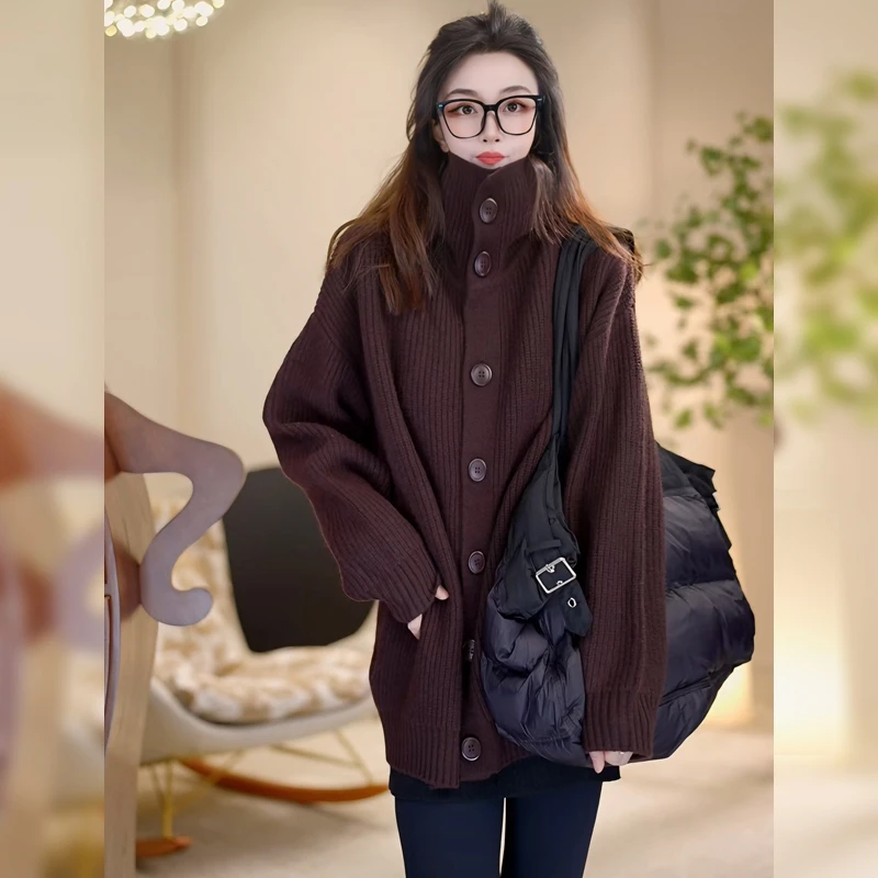 【linda姐高端线】秋冬复古气质高档慵懒针织开衫外套AW4ZKS0071