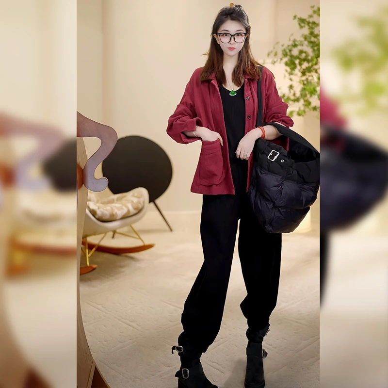 【Linda姐高端线】新款时尚气质通勤百搭哈伦裤休闲裤AW4KXX0010