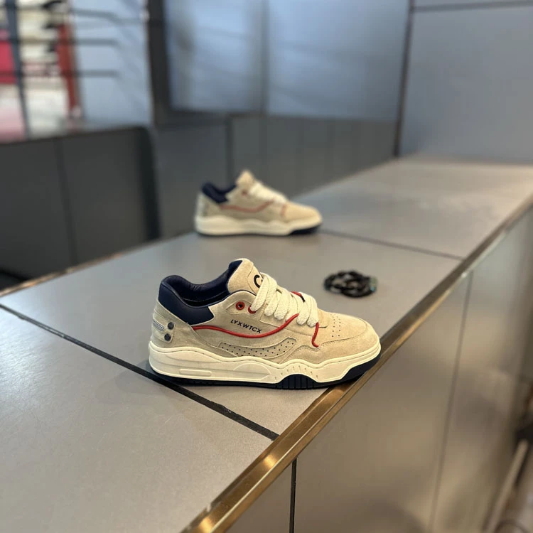 鞋子低帮鞋秋季2024年耐磨网红款轻奢男士潮鞋男鞋拼色厚底高级感