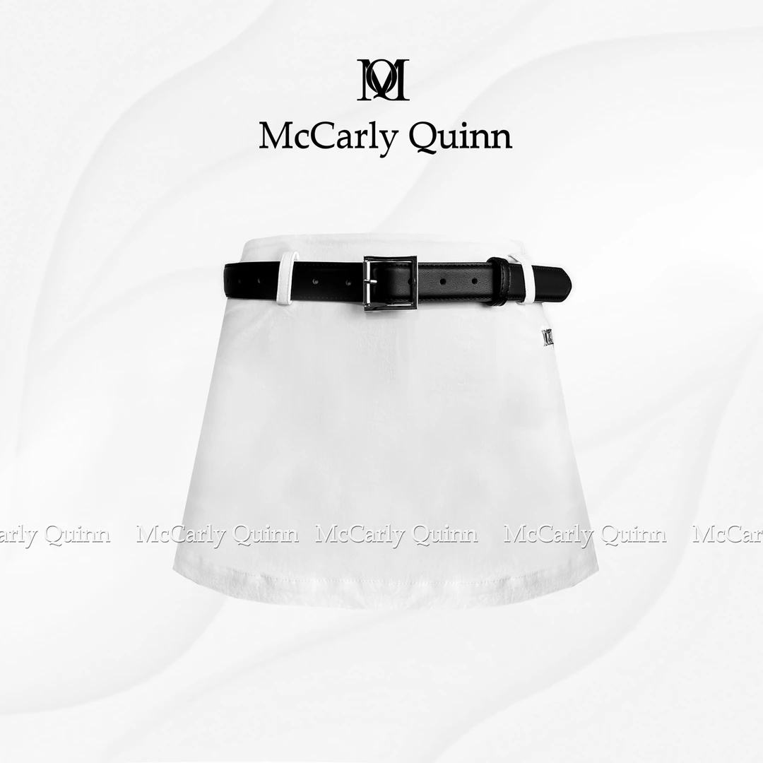 McCarly Quinn中腰短款侧开缝A字裙裤百搭显瘦款
