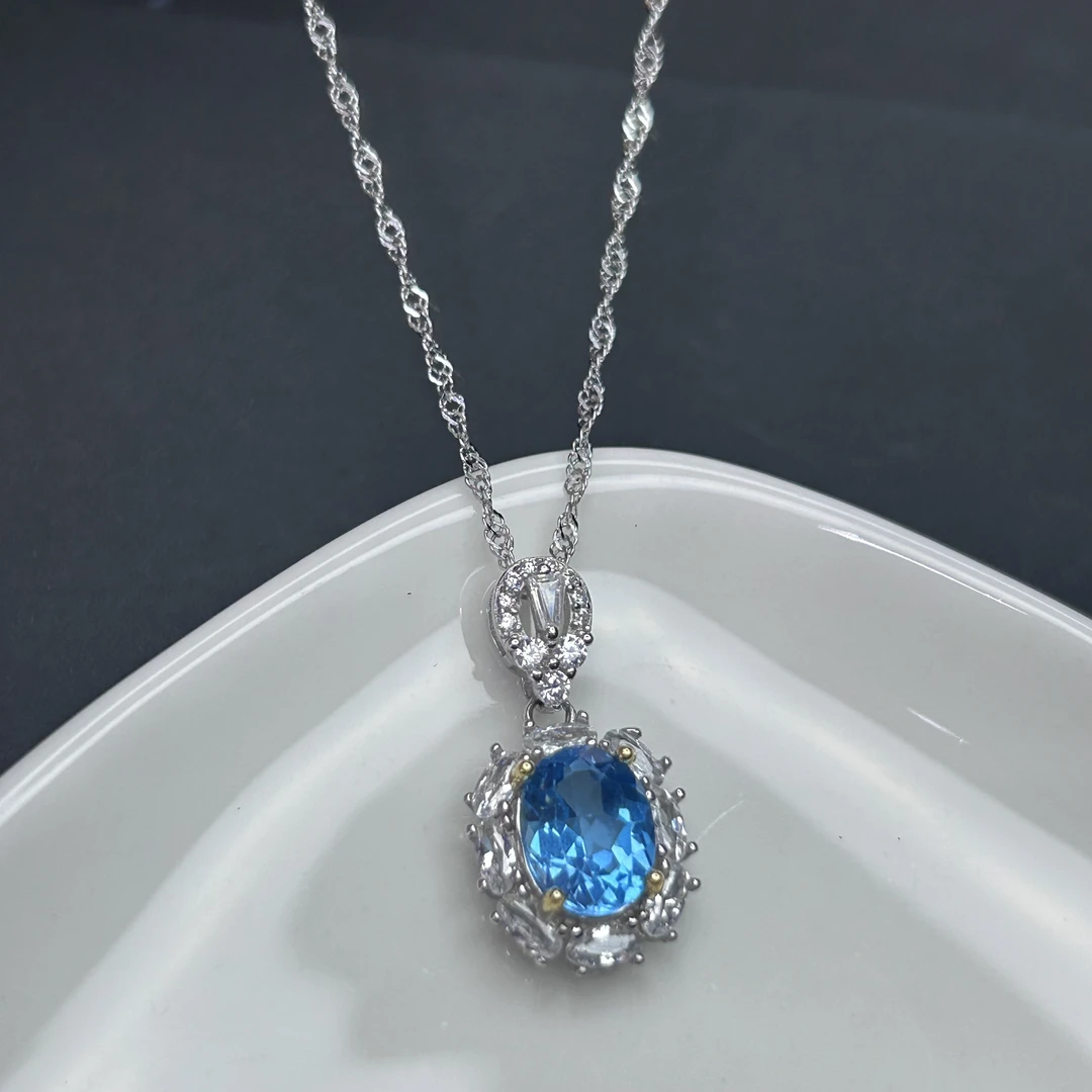 S925银托帕石项链【多样性发一】【TPS016】