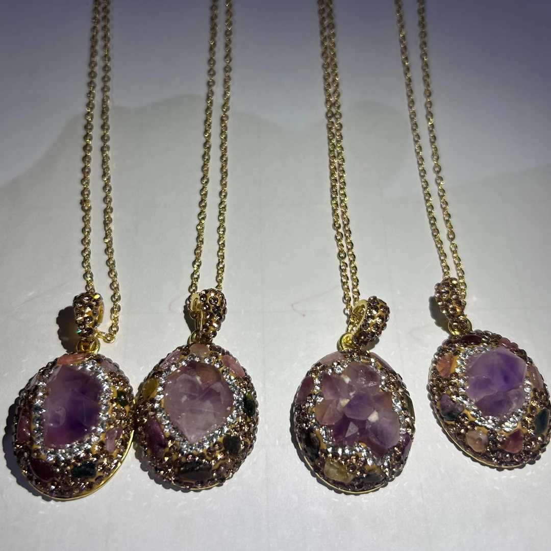 天然紫水晶项链【多样性发一】【ZSJ020】